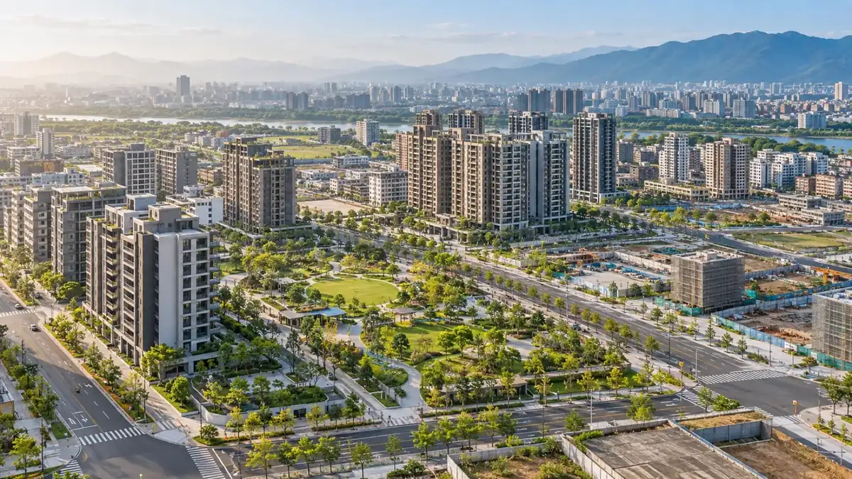 臺灣城市新開發區與公園空拍景觀